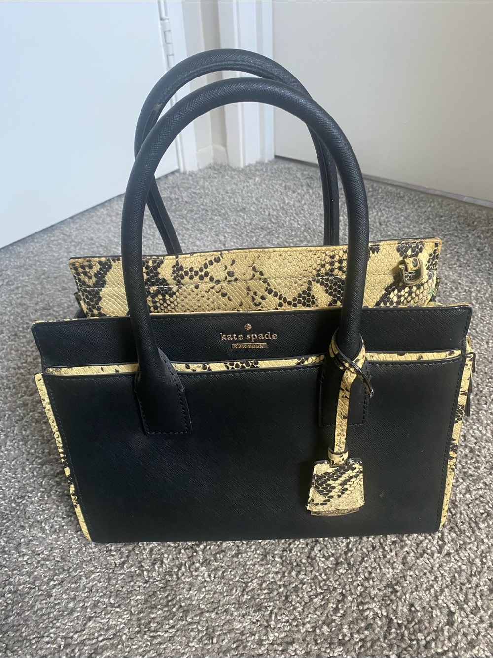 Black/Snakeskin Kate Spade Purse (w/ detachable crossbody strap)